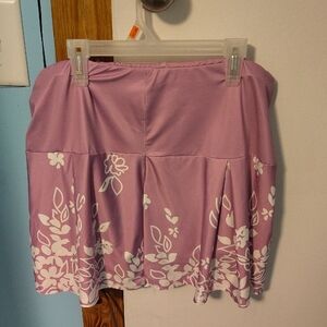 Chic Lavender Floral Mini Skirt